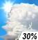 Scattered Thunderstorms Chance for Measurable Precipitation 30%