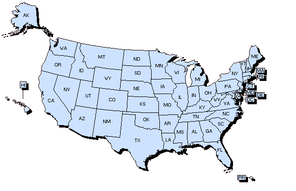 Image Map of The United States